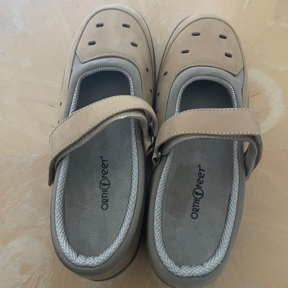 Orthofeet Wm Style 876 MaryJane Shoes 10 2E(X-Wide) Orthopedic Hook & Loop Strap - Picture 1 of 9
